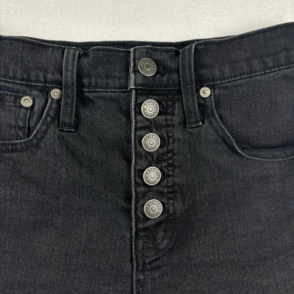Madewell High Rise Black Denim Jean Shorts Size 25 G5167 Button Front Fly - Picture 5 of 9